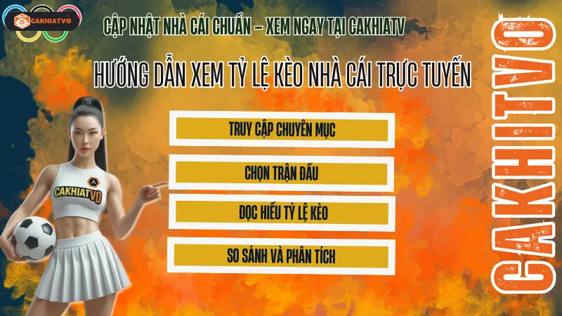 Hướng dẫn chi tiết cách xem tỷ lệ kèo nhà cái trực tuyến hôm nay tại CakhiaTV.